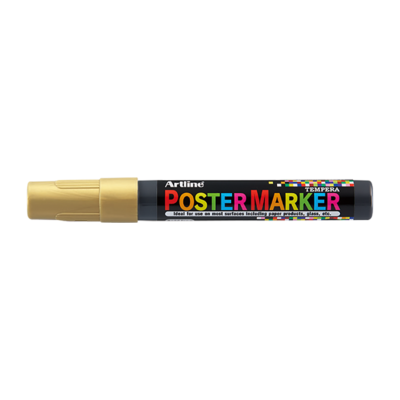 Marker pentru poster ARTLINE, corp plastic, varf rotund 2mm - auriu