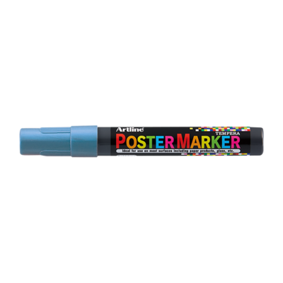 Marker pentru poster ARTLINE, corp plastic, varf rotund 2mm - albastru metalizat