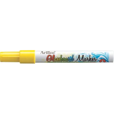 Marker pentru tabla de sticla ARTLINE Glassboard, varf rotund 2. 0mm - galben fluorescent