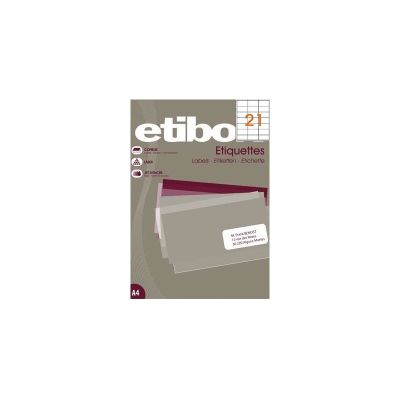 Etichete autocolante Etibox 119752, 21/A4, 70x42.4mm, permanente, colturi drepte, alb, top 100 coli (2100 etichete)