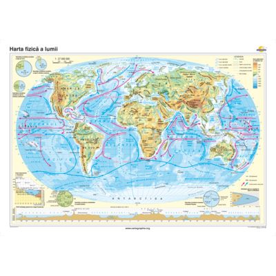 Harta fizica a lumii 140x100 cm (CR-3108B)
