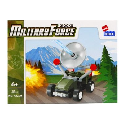 Set de constructie Alleblox Military Force - vehicul militar cu antena - AB3016 / 492823, 31 piese, 6+