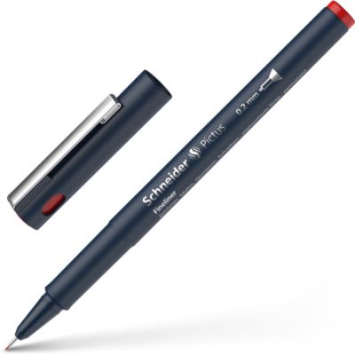 Liner pentru desen tehnic SCHNEIDER Pictus, varf fetru 0.2mm - rosu