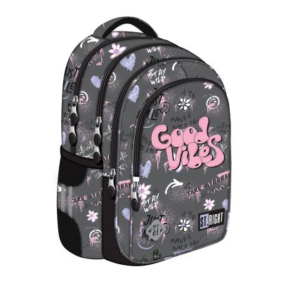 Ghiozdan scolar Majewski ST Right, BP58, Good Vibes, 4 compartimente, 40 x 28 cm