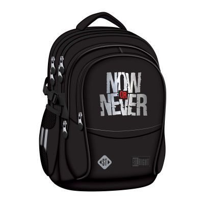 Ghiozdan scolar Majewski ST Right, BP01, Now or Never, 4 compartimente, 43 x 32 x 21 cm