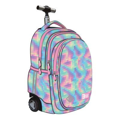 Troller scolar Majewski ST Right, TB01, Pastel Pixels, 4 compartimente, 44 x 32 x 25 cm