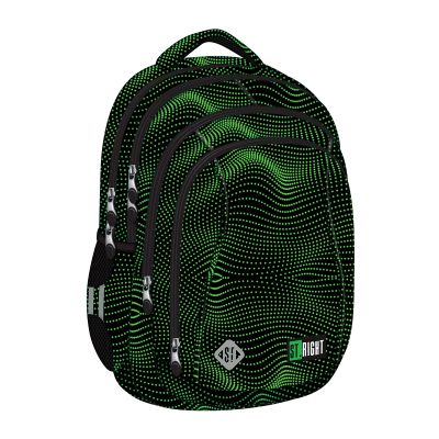 Ghiozdan scolar Majewski ST Right, BP04, Green Halftone, 4 compartimente, 43 x 32 cm