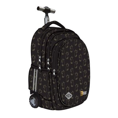 Troller scolar Majewski ST Right, TB01, Golden Cats, 4 compartimente, 44 x 32 x 25 cm
