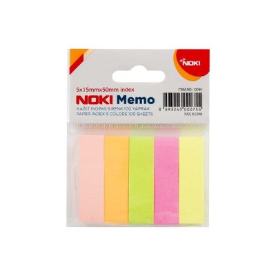 Notes adeziv index Noki 12060, 500 coli, 15x50mm, hartie, 5 culori neon