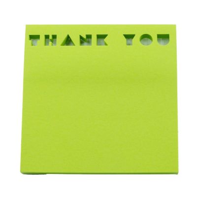 Notes adeziv stantat Office Cover H1-THANK YOU, 50 coli, 75x75mm, albastru neon, blister