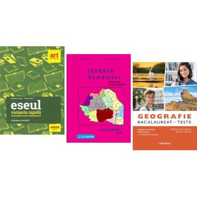 Pachet Bacalaureat Limba romana Eseul, Geografie si Istoria romanilor - Liliana Paicu, Gheorghe Dondorici, Cristina Moldovan