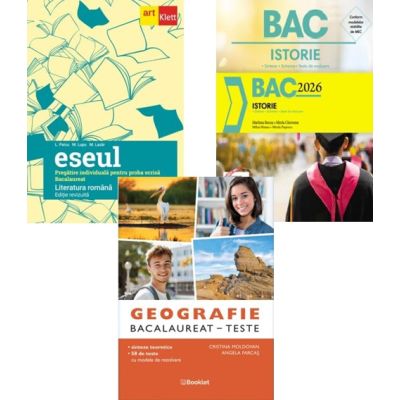 Pachet Bacalaureat 2026 Limba si literatura romana Eseul, Geografie si Istorie - Liliana Paicu, Marilena Bercea, Cristina Moldovan