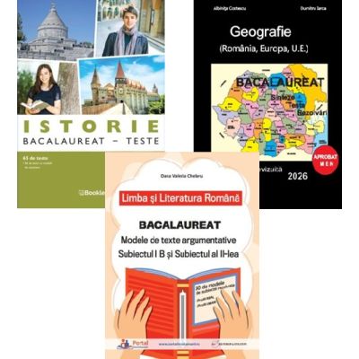 Pachet Bacalaureat Limba si literatura romana Subiectul 1 si 2, Geografie si Istorie 65 de teste - Oana Valeria Chelaru, Adrian Ilie Aichimoaie, Albinita Costescu