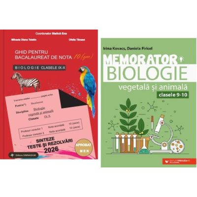 Pachet Bacalaureat Biologie 2026 clasele 9-10. Ghid pentru nota 10 si Memorator - Stelica Ene, Irina Kovacs
