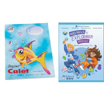 Pachet Caiet tip 2 Pestisor A5, 48 file, Casa Tipografica si Manual Matematica si explorarea mediului pentru clasa a 2-a - Corina Istrate