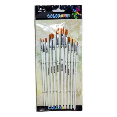 Pensula Colorarte DB21201, varf lat, set 12 bucati