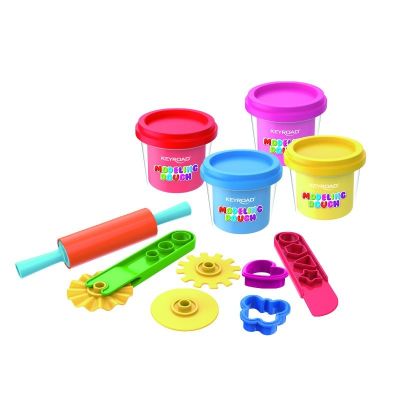 Plastilina Keyroad Baby line KR972333, 6x110g, 22 unelte plastic modelaj, cutie plastic, set 6 culori