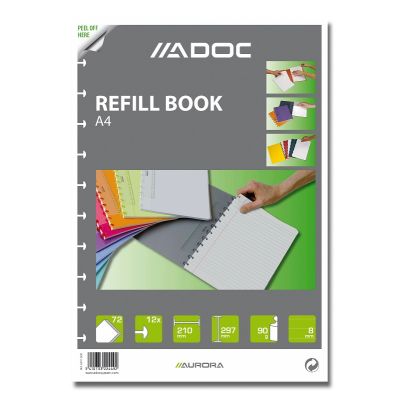 Rezerva caiet A4, 72 file - 90gsm, AURORA Adoc - dictando