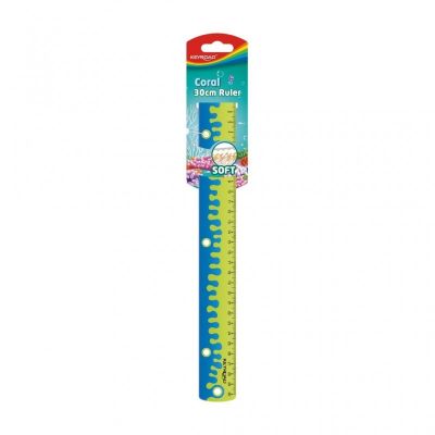 Rigla Keyroad Soft Touch KR972609, 30cm, plastic, bicolora