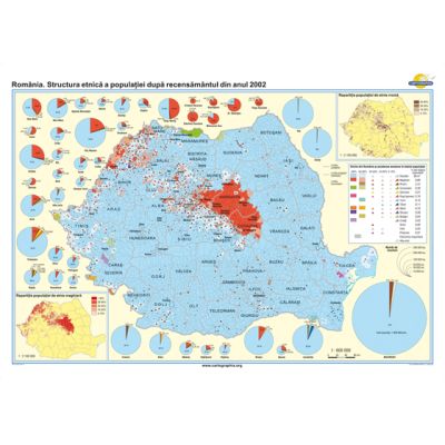 Romania. Structura etnica a populatiei dupa recensamantul din anul 2002 160x120 cm CR-3105A