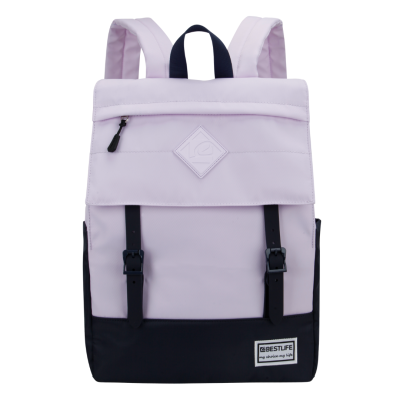 Rucsac scola BESTLIFE Col-Buckles, compartiment tableta si laptop 15.6 inch, roz/negru