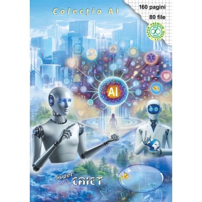 Super caiet A4 cu 80 file de matematica Colectia AI
