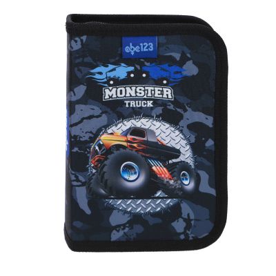 Penar echipat Abc, 1 compartiment, 2 clape, verde/albastru