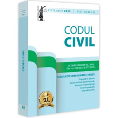Codul civil - septembrie 2025. Editie tiparita pe hartie alba - Dan Lupascu