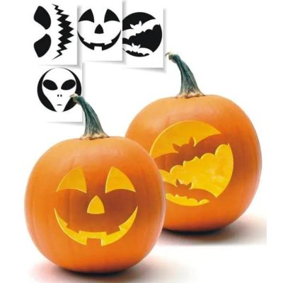 Sticker creatie dovleac PartyTime Halloween, diverse forme, set 10 buc