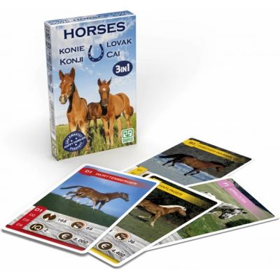 Set 3 jocuri cu carti intr-un singur pachet - Tema Cai