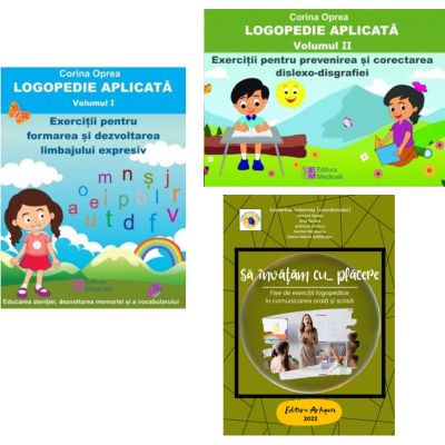Pachet Logopedie aplicata, 2 volume si Fise de exercitii logopedice - Corina Oprea, Ecaterina Vrasmas