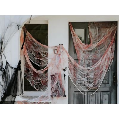 Material decorativ panza paianjen, l 72cm, L 980cm, PartyTime Halloween