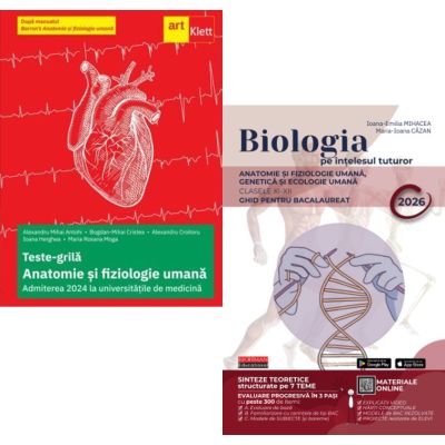 Pachet Biologie Teste-grila dupa manualul Barron’s si Biologia pe intelesul tuturor 2026. Clasele 11-12 - Alexandru Mihai Antohi, Maria Ioana Cazan
