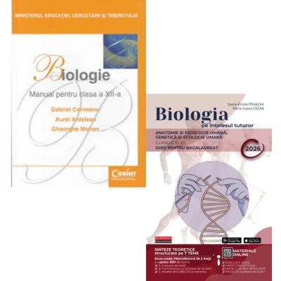 Pachet Manual de biologie pentru clasa a 12-a si Biologia pe intelesul tuturor clasele 11-12 - Gabriel Corneanu, Maria Ioana Cazan