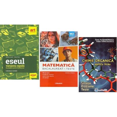 Pachet Bacalaureat 2026. Eseul. Varianta rapida de pregatire, Matematica M2 Tehnologic. Teste si Chimie organica pentru liceu- Liliana Paicu, Daniela Stoica, Elena Alexandrescu