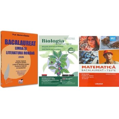 Pachet Bacalaureat 2026. Limba si literatura romana, Matematica M2 Tehnologic si Biologia pe intelesul tuturor Clasele 9-10 - Mariana Badea, Daniela Stoica, Maria Ioana Cazan