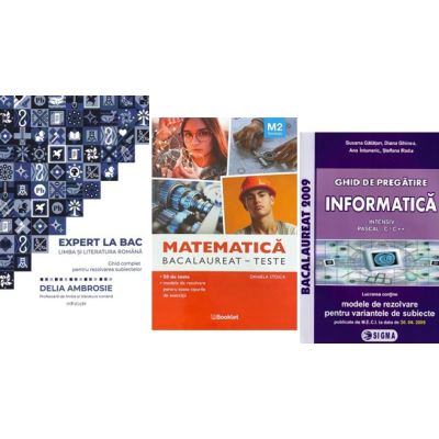 Pachet Bacalaureat 2026. Ghid complet Limba si literatura romana, Matematica M2 Tehnologic si Informatica clasele 11-12, intensiv Pascal C/C++ - Delia Ambrosie, Daniela Stoica, Susana Galatean
