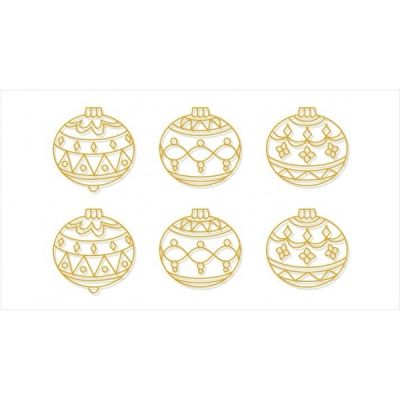 Sablon AMOS pictura geam Deco SDOPP-S19 6 bucati/set, globuri Craciun