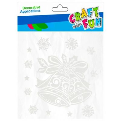 Abtibilduri clopotei de Craciun, pentru ferestre, set 13 buc, Craft with Fun, 501426