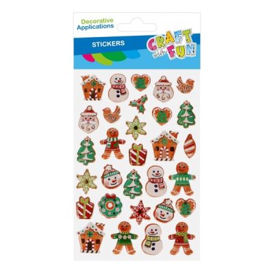 Accesorii creatie, stickere autoadezive, motive Craciun, set 30 buc, Craft with Fun 545868