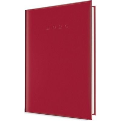 Agenda A5 datata 2026 Herlitz, 352 pagini, coperta buretata rosie