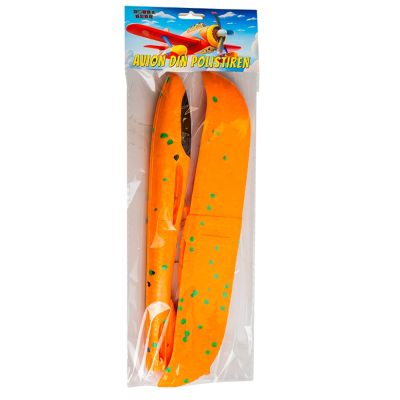 Avion din polistiren 47 cm cu led galben