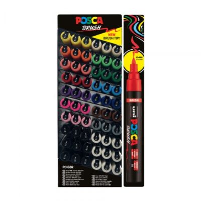 Display UNI PC-5BR, varf pensula, 1-4 mm, 60 buc, Posca (M1620)