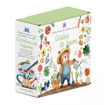 Gradina de legume. Puzzle magic de colorat cu apa