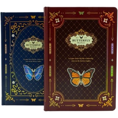 Jurnal A5 CNX JZA5128-2307, fluturi cu imagini, coperta material dur