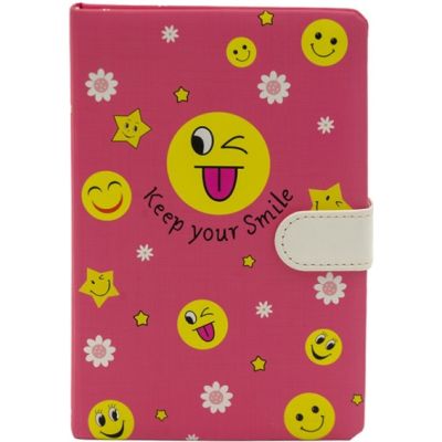 Jurnal B6 CNX Keep Your Smile 9702L-2, 200 pagini, coperta carton roz, cu magnet