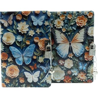 Jurnal B6 CNX Fluturi 1903-17, 160 pagini, coperta carton, cu lacatel