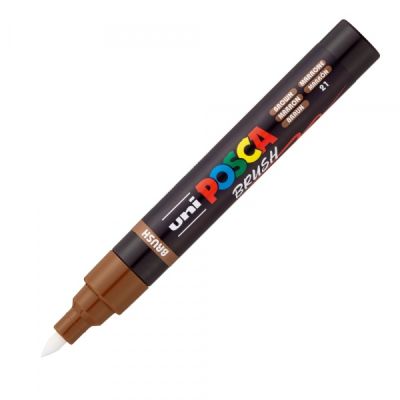 Marker UNI PC-5BR, varf pensula, 1-4 mm, maro, Posca (M1614)