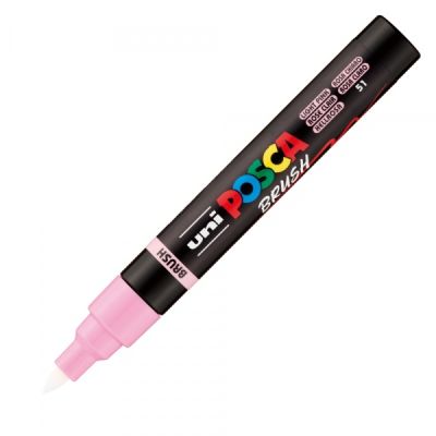 Marker UNI PC-5BR, varf pensula, 1-4 mm, roz deschis, Posca (M1618)