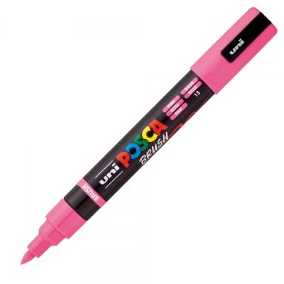 Marker UNI PC-5BR, varf pensula, 1-4 mm, roz, Posca (M1612)